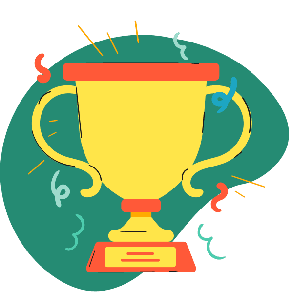 Illustration: competitions, science fairs, and student achievements organized in one portfolio